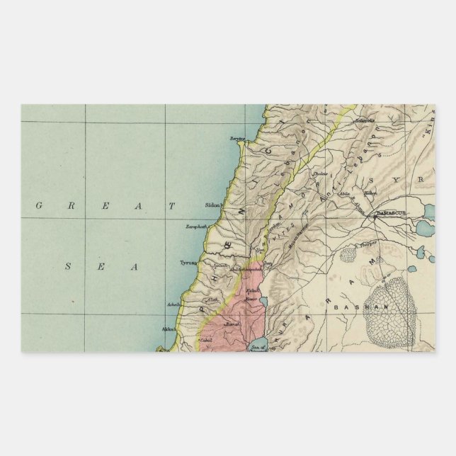 Schöne Landkarte Israels Rechteckiger Aufkleber (Vorderseite)