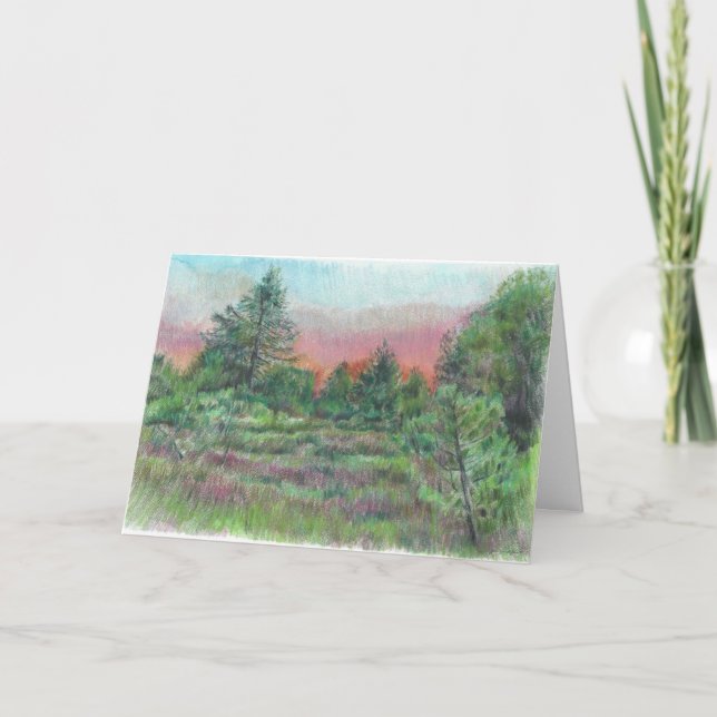 Schöne Landschaft Art Bäume Rosa Vielen Dank Karte (Vorderseite)