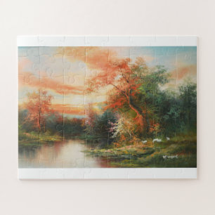 Schöne Landschaft bei Sonnenuntergang