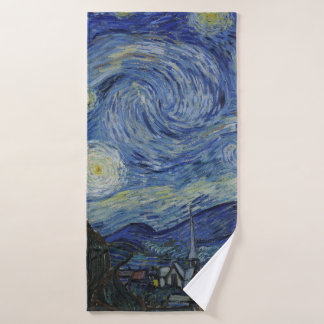 Schöne Landschaft Blaue Nacht Himmel Goldene Stern Badhandtuch Set