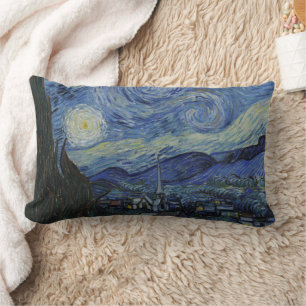 Schöne Landschaft Blaue Nacht Himmel Goldene Stern Lendenkissen