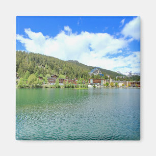 Schöne Landschaft Crans-Montana Schweiz Magnet