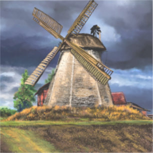Schöne Landschaft der niederländischen Windmühl Aufkleber