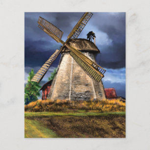 Schöne Landschaft der niederländischen Windmühle - Flyer