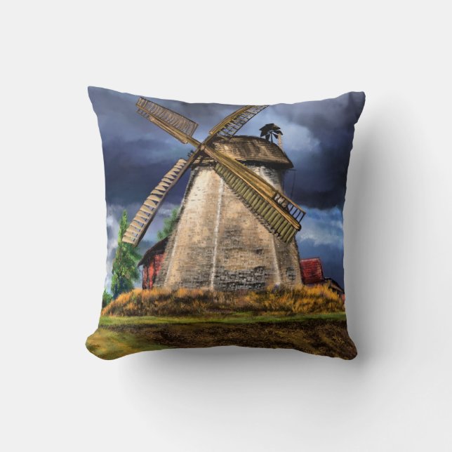 Schöne Landschaft der niederländischen Windmühle - Kissen (Vorderseite)