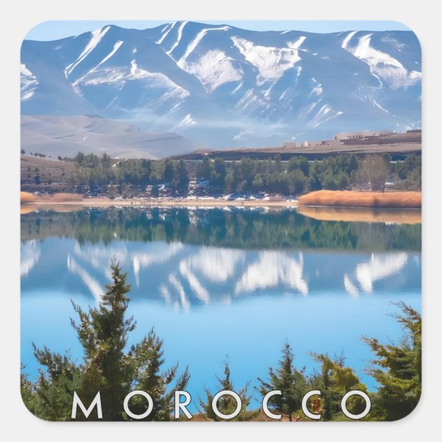 Schöne Landschaft Marokkos Marrakesch Quadratischer Aufkleber (Vorderseite)