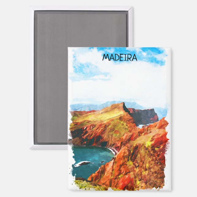Schöne Landschaft von Madeira Magnet (Vorderseite/Rückseite)