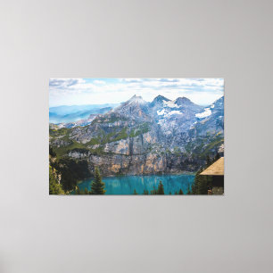 Schöne Landschaftliche Aussicht auf Berge und Ozea Leinwanddruck