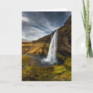Schöne Landschaftsansicht von Seljalandsfoss Karte