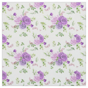 Schöne Lavendel und weiße Blumenstoffe Stoff