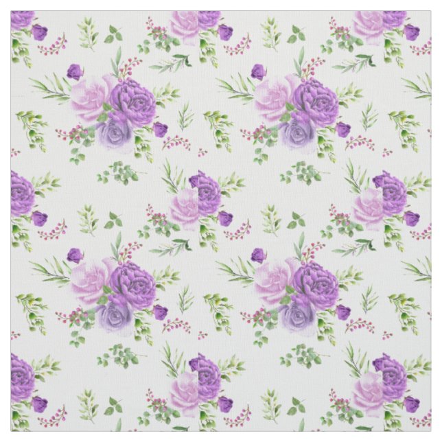 Schöne Lavendel und weiße Blumenstoffe Stoff (Muster)