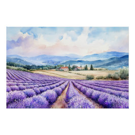 Schöne Lavendelfelder Kunst Poster