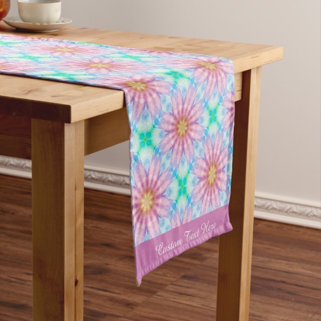 Schöne Lavender Blume Blumenkohl Fraktal Design Kurzer Tischläufer (Beispiel)