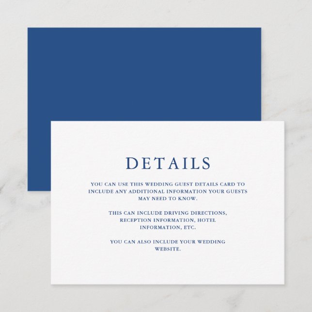 Schöne, lebendige Blaue Hochzeit - Gast Detail (Vorne/Hinten)