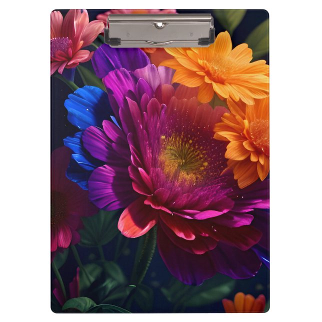Schöne, lebendige Blume Mix 2 Klemmbrett (Vorderseite)