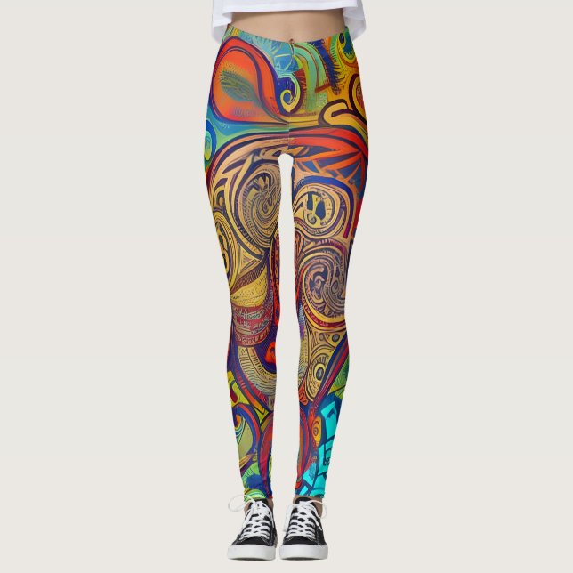 Schöne Leggings der Abstrakten Kunst (Vorderseite)