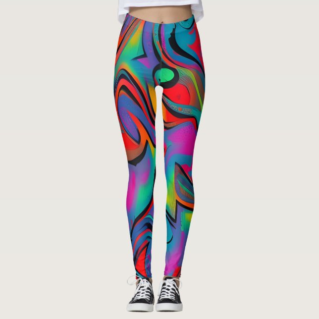 Schöne Leggings der Abstrakten Kunst (Vorderseite)