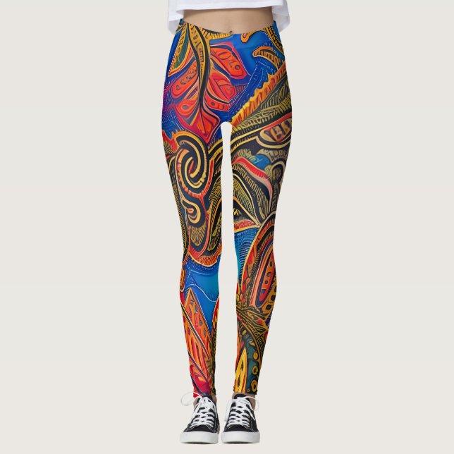 Schöne Leggings der Abstrakten Kunst (Vorderseite)