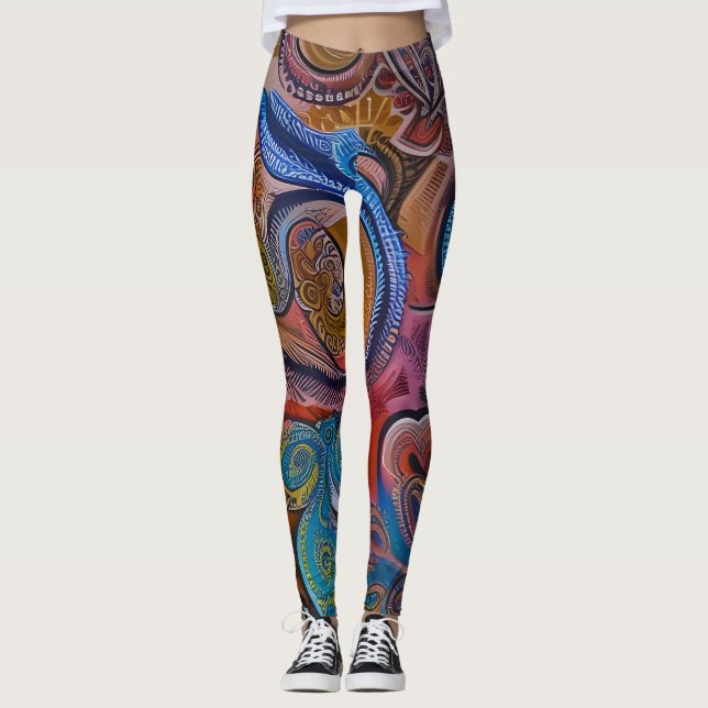 Schöne Leggings der Abstrakten Kunst (Vorderseite)