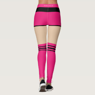 Schöne Leggings mit Imitaten Rosa Shorts und Socke