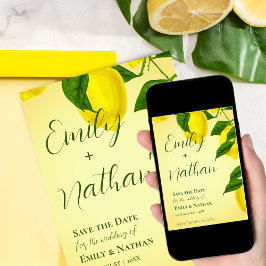 Schöne Lemon Niedlich Bright Yellow Citrus Wedding Save The Date