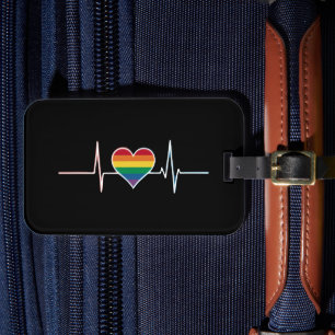 Schöne LGBT Gay Pride Herzschlag Lesben Schwule Li Gepäckanhänger
