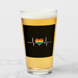 Schöne LGBT Gay Pride Herzschlag Lesben Schwule Li Glas