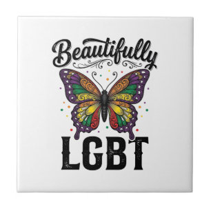 Schöne LGBT Schmetterling Vintage Pride Shirt_1 Fliese