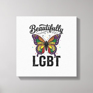 Schöne LGBT Schmetterling Vintage Pride Shirt_1 Leinwanddruck