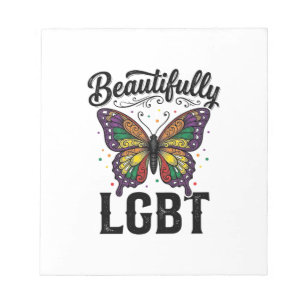 Schöne LGBT Schmetterling Vintage Pride Shirt_1 Notizblock