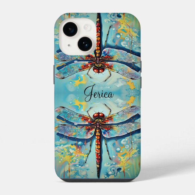 Schöne Libellen iPhone 14 Hülle (Rückseite)
