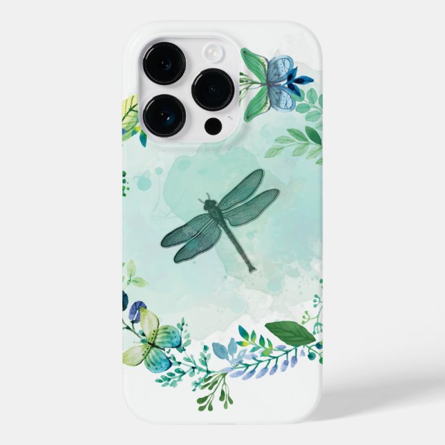Schöne Libellenschmetterlinge und Blume Case-Mate iPhone 14 Pro Hülle (Rückseite)