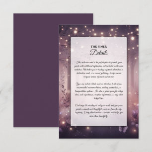 Schöne Lichter in Woodland glühende Hochzeit Begleitkarte
