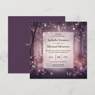 Schöne Lichter in Woodland glühende Hochzeit Einladung