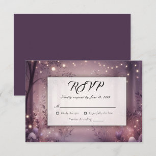 Schöne Lichter in Woodland glühende Hochzeit RSVP Karte