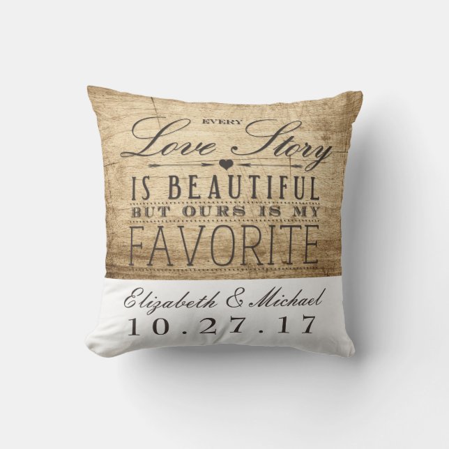 Schöne Liebe-Geschichte Hochzeit-Jubiläum-Kissen Kissen (Vorderseite)
