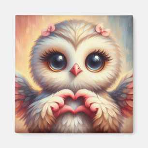 Schöne Liebe Herz Owl Magnet