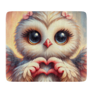 Schöne Liebe Herz Owl Schneidebrett