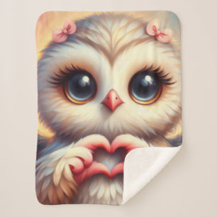 Schöne Liebe Herz Owl Sherpadecke