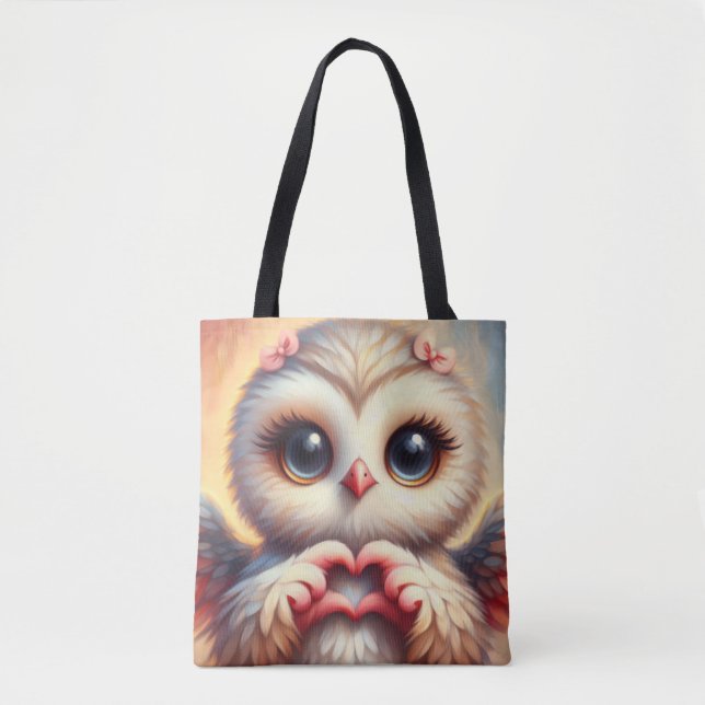 Schöne Liebe Herz Owl Tasche (Vorderseite)