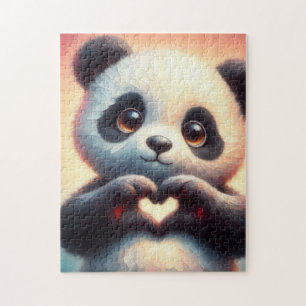 Schöne Liebe Herz Panda