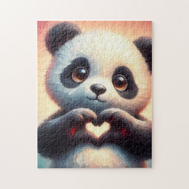 Schöne Liebe Herz Panda (Vertikal)