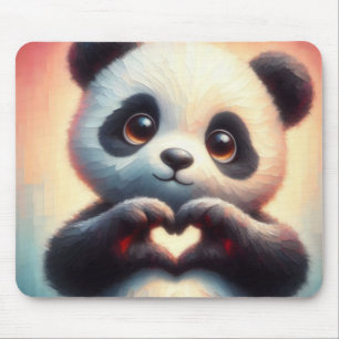 Schöne Liebe Herz Panda Mousepad