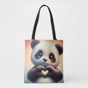 Schöne Liebe Herz Panda Tasche