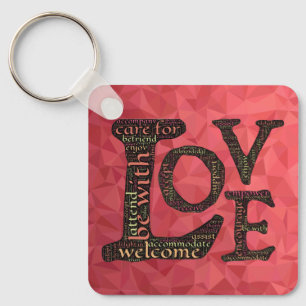 Schöne LIEBE WordArt - Verbreitung von Liebe und M Schlüsselanhänger