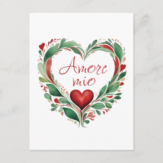 Schöne Liebe Wreath Italienische Farben Postkarte (Vorderseite)