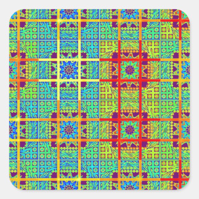 Schöne, liebevoll gestaltete Maya-Ethan Print Vekt Quadratischer Aufkleber (Vorderseite)