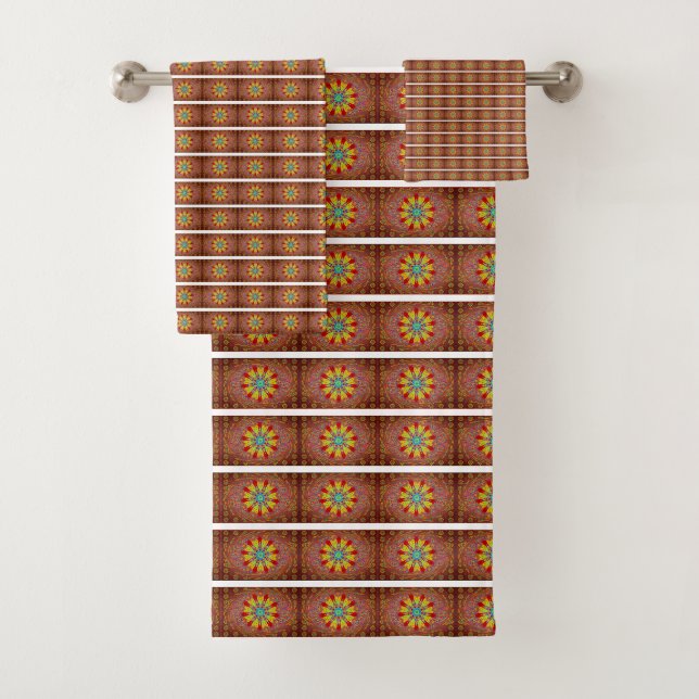 Schöne, liebevoll persische Tribal Print Vektorkun Badhandtuch Set (Insitu)