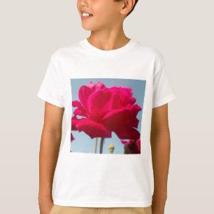Schöne Liebliche Himmlische Rose Rot Gegen Blau T-Shirt