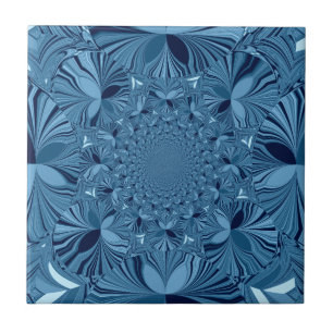 Schöne, liebliche, irisierende blaue Kaleidoskop-K Fliese